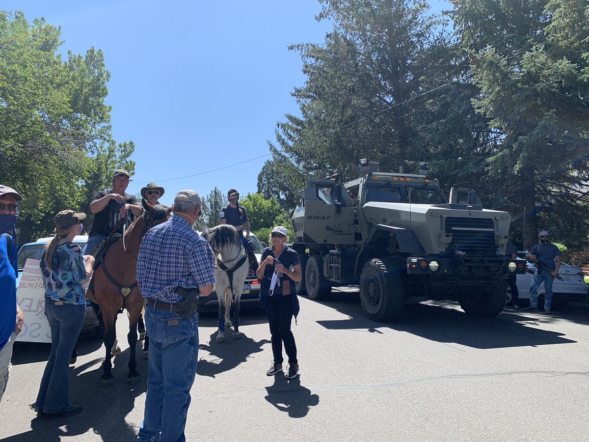 SWAT and community members with their own horses here