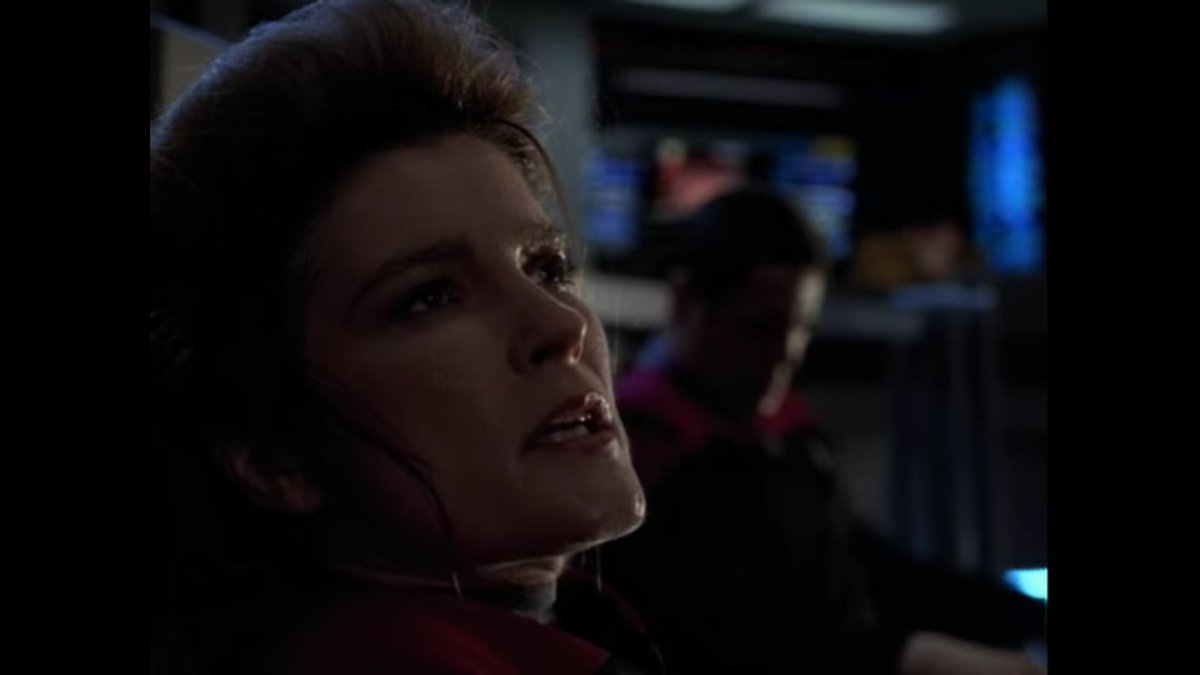 The biological circuitry in the ship catches a viral infection and to purge it they give the ship a "fever" by dialling up the temperature and I must say, as I am suffering through a heatwave atm, the Voyager crew are a Mood.