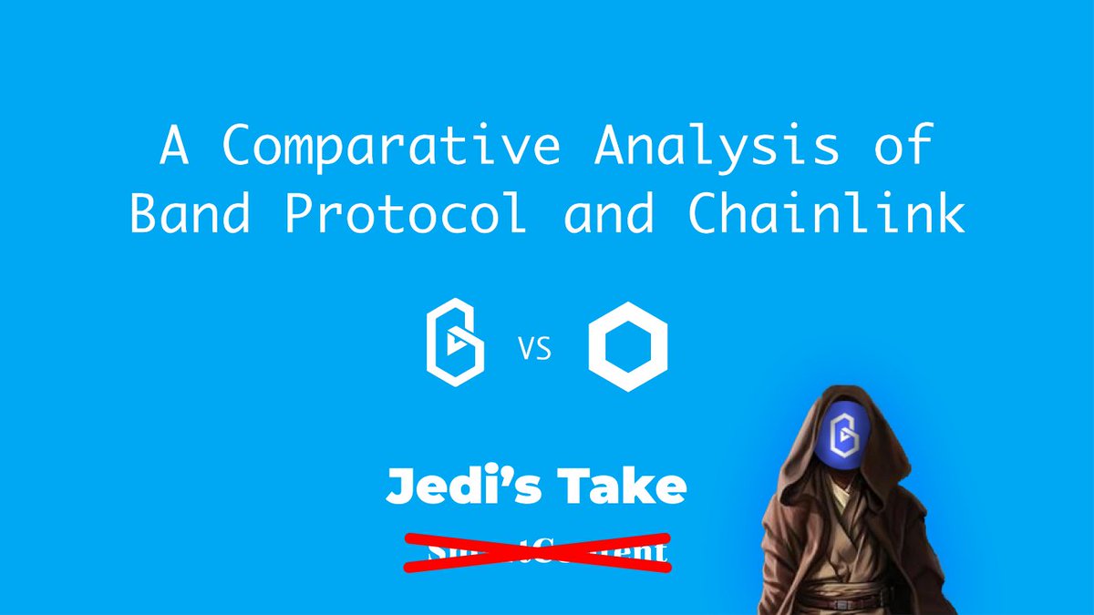 Some asked for my take on the analysis that our friend  @ChainLinkGod has expressed on  $BAND vs  $LINK.Quite comprehensive, albeit biased. The piece was written as FUD against  $BAND. I'm going to try my best to shed some light on points that  @ChainLinkGod didn't say.Read on0/  https://twitter.com/ChainLinkGod/status/1292089920056487937