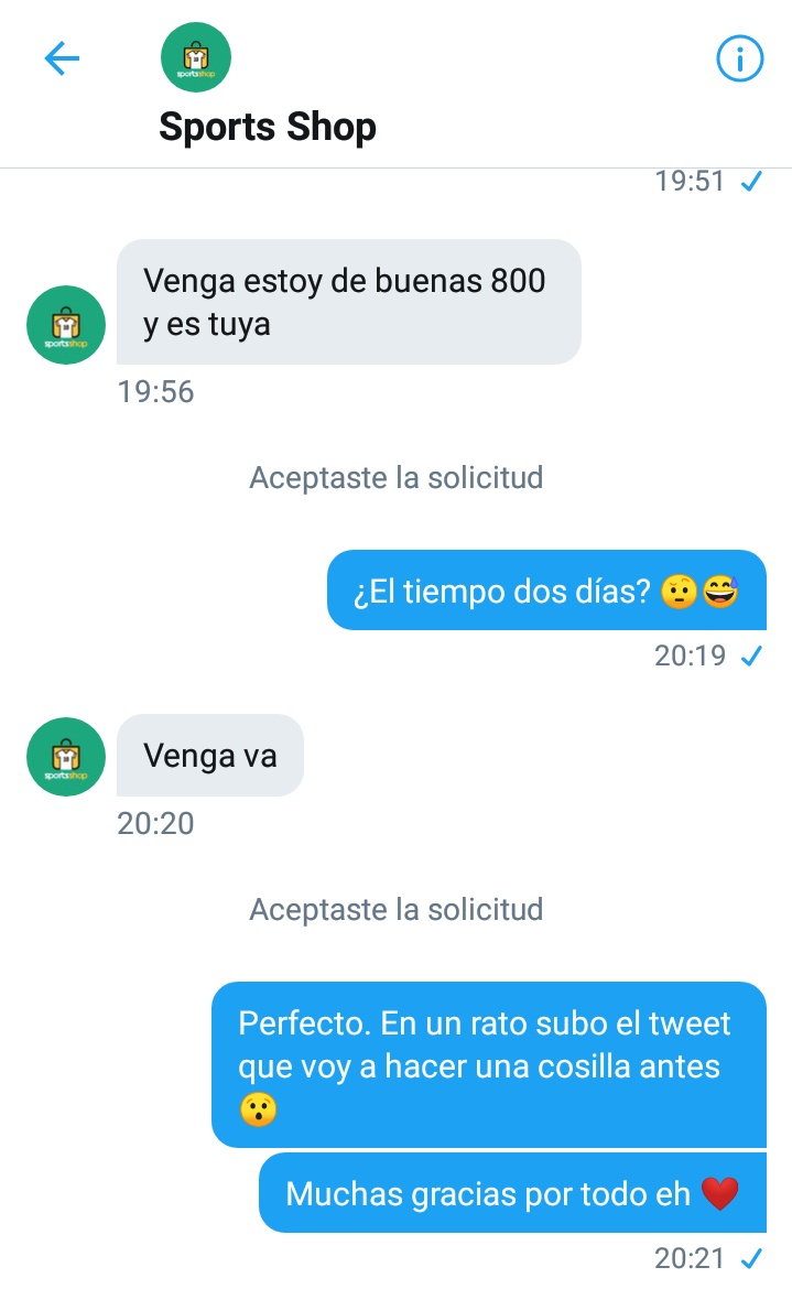 🚨 Me gustan los retos 😯

Un poco difícil pero no es imposible, 800 RTs en 48h y <a href="/SportsShops8/">Sports Shop</a> me regala una camiseta del equipo que quiera 😁

Un RT no os cuesta nada, animaos y ayudame 😢