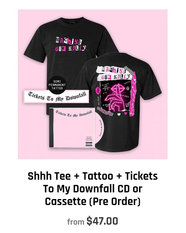 mgk shirt tickets to my downfall