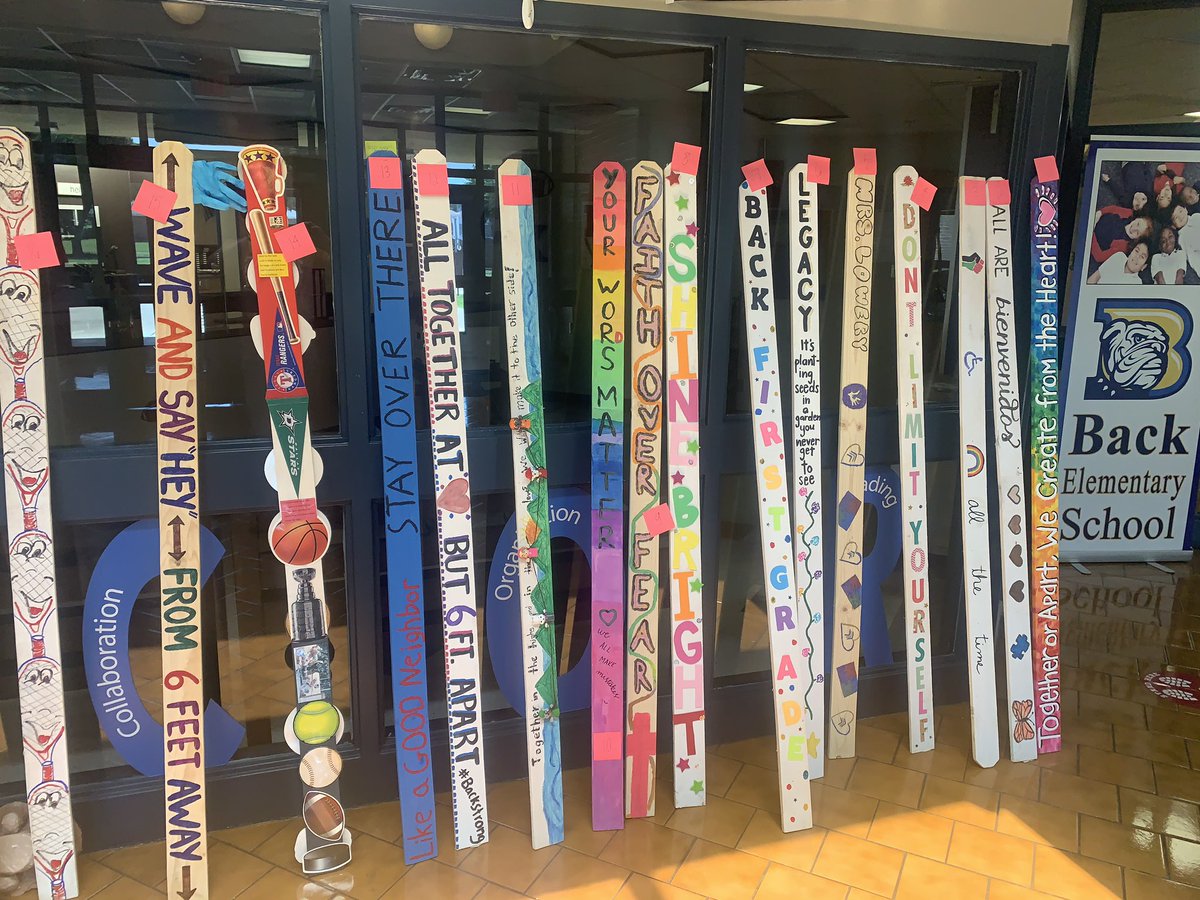 Back_Bulldogs's tweet photo. Staff members decorated fence pickets as a reminder for @Back_Bulldogs to stay at a safe distance. We also encouraged them to think about what they want to remember about this season of life and how they want others to remember them. We are #BackStrong! https://t.co/sy0a9PEXok