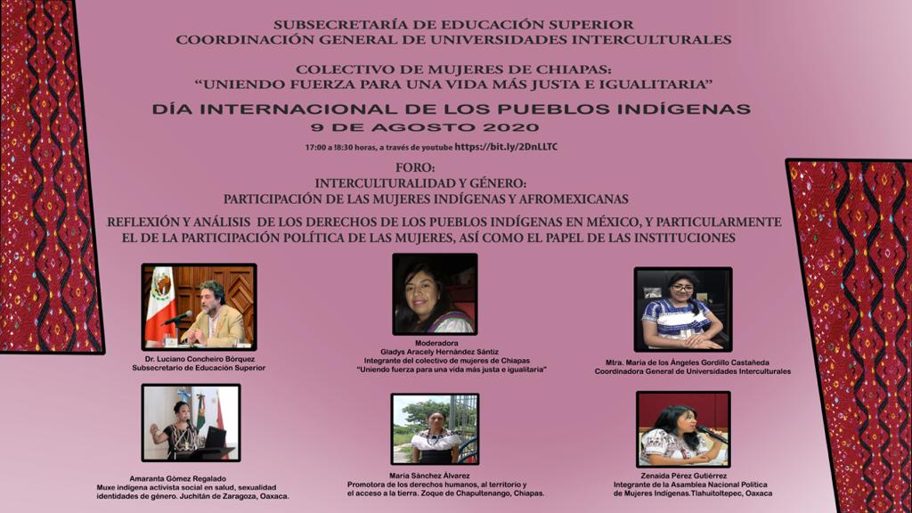 CN_MujeresI's tweet photo. 💻 Foro “Interculturalidad y Género: Participación de las Mujeres Indígenas y Afromexicanas”.
Participan @Nayiten y @AmarantaMuxe
🗓️ 9 de agosto 
🕕 17:00 a 18:30 hrs
📌 Transmisión en: https://t.co/EqV7sQgvTt
 #MUJERES
#PUEBLOS #INDÍGENAS https://t.co/BDhzHtBTD1