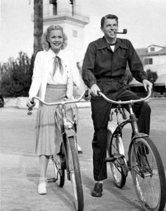 It looks like most of Reagan's bike pictures were in the care-free days when a person could ride a bike while smoking a pipe because you didn't have to worry about cars so much.