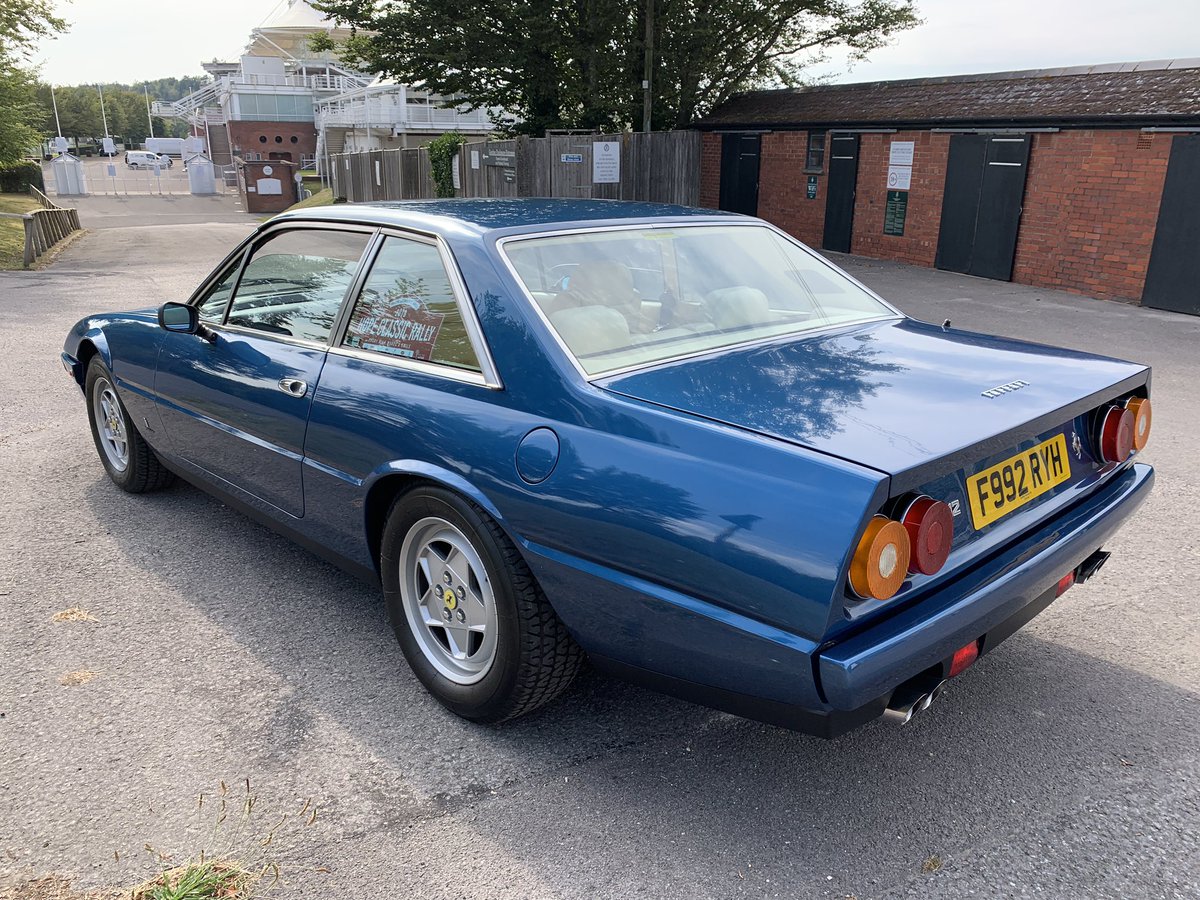 A thoroughbred at the home of thoroughbreds (Goodwood).  An absolute joy to drive....5 speed manual gearbox, a Ferrari V12 and Pininfarina styling.  Gorgeous!