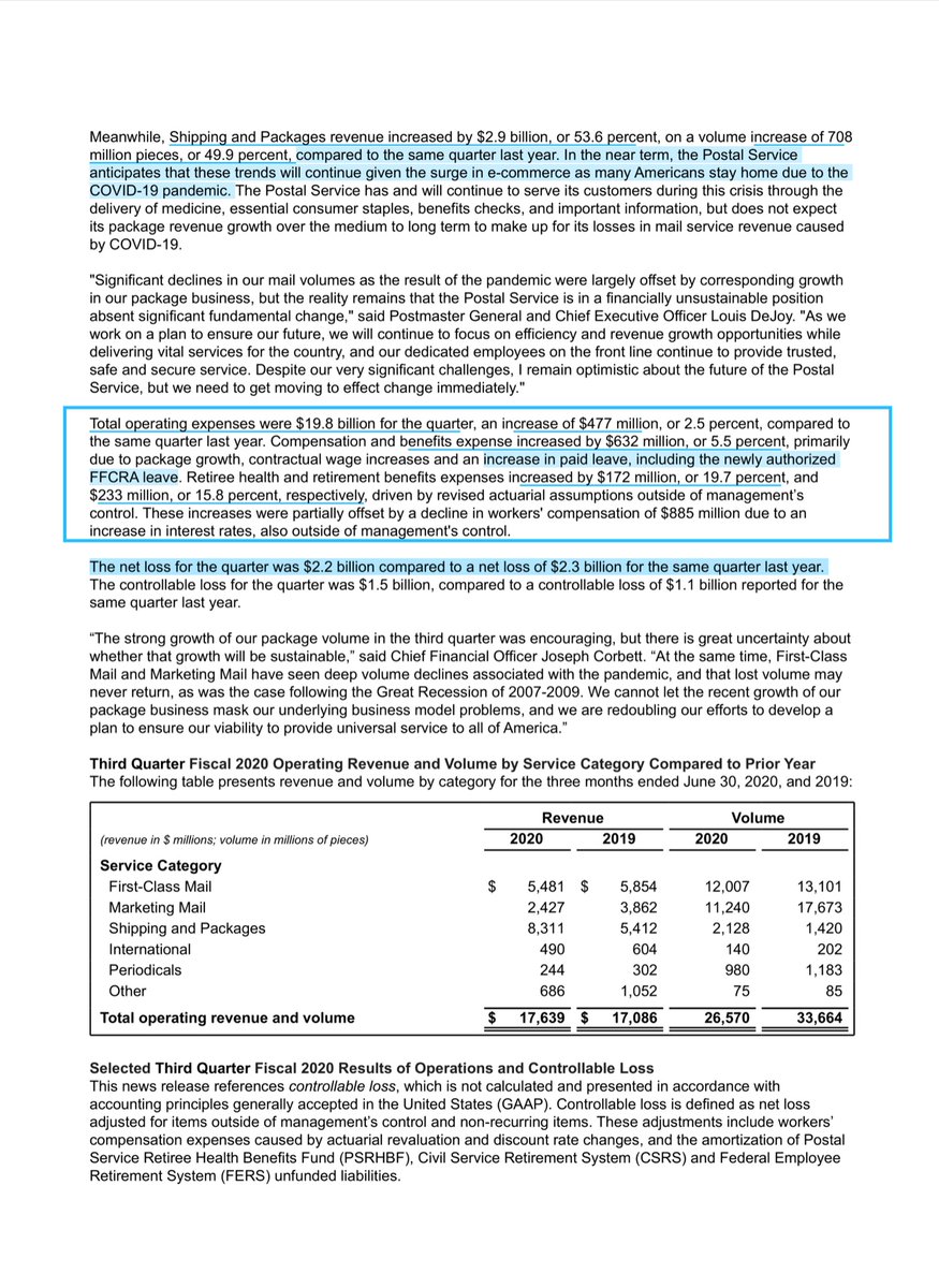 when I say; @USPS is not like any other Federal Agency8/7/20- look at yesterday’s PR“FFCRA provides the means for companies and other government entities to receive federal reimbursement for payment of this FFCRA leave...Postal Service is not eligible for such reimbursement”