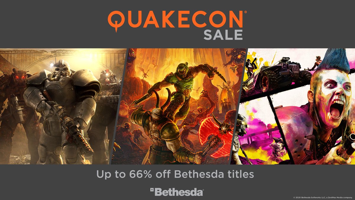 GameStop (@GameStop) on Twitter photo 08/08/2020 20:00:14 Celebrate QuakeCon by saving big on Bethesda titles. bddy.me/2DO4siQ Celebrate QuakeCon by saving big on Bethesda titles. bddy.me/2DO4siQ
