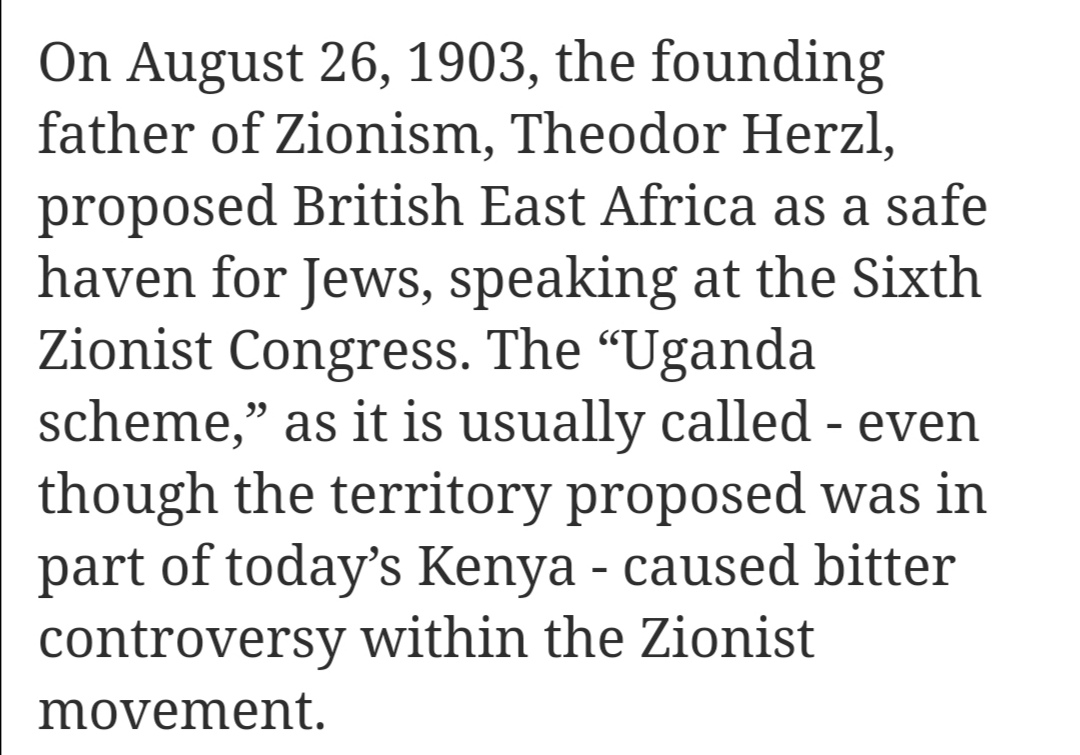 1)THE OCCUPATION OF PALESTINE(1897) The Birth of Zionism by Austro-Hungarian Theodor Herzl who calls the idea of Zionism a "colonial idea". He originally proposed East Africa.