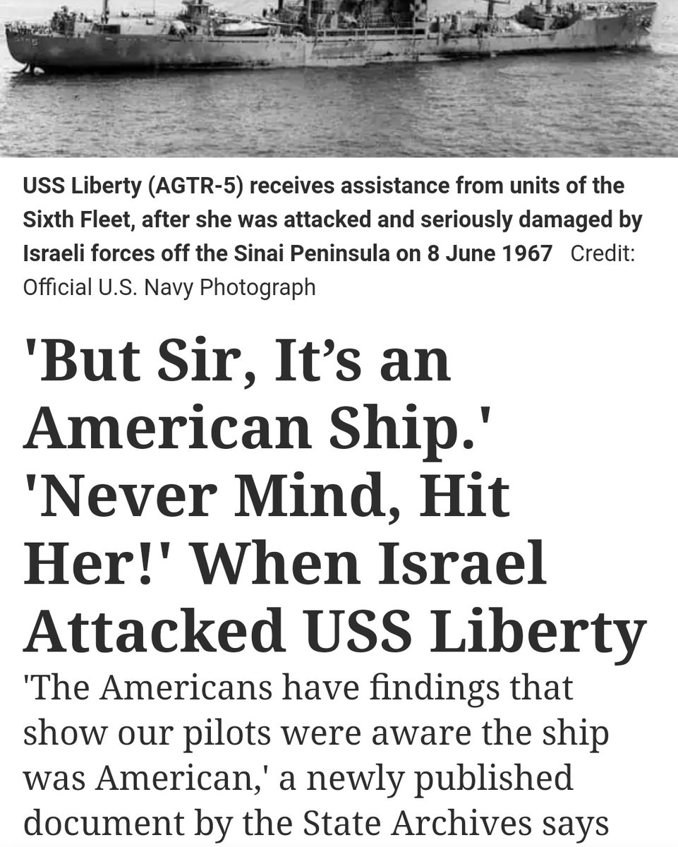 5)(June 8, 1967) Israel attacked the USS Liberty killing 34 Americans