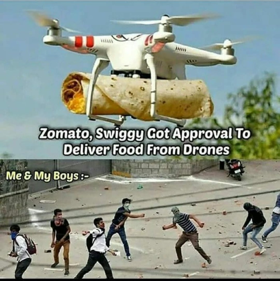 Your_sHayaran's tweet photo. #Zomato #swiggy #fooddeliverybydrone https://t.co/KwNk0xAD5Y