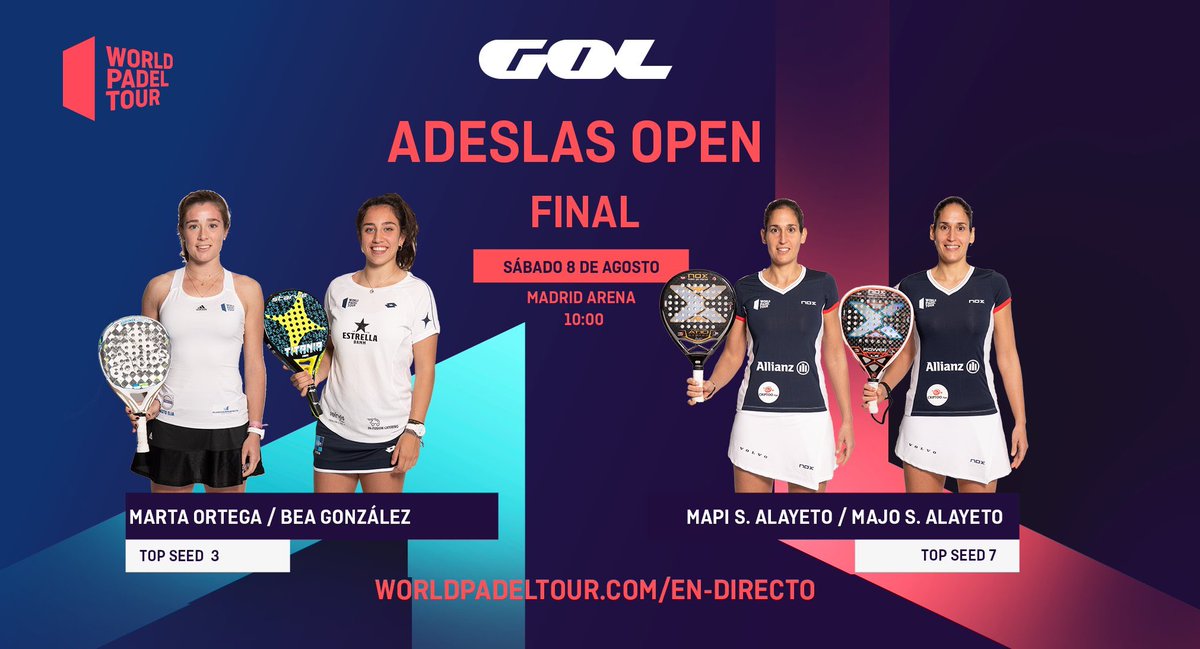 KikePadelX3's tweet photo. Finales #WPTAdeslasOpen #2020 #Padel #Madred #Adeslas
Streaming Youtube WPT / @Gol
10:00 Horas https://t.co/j2zehQ8sY3