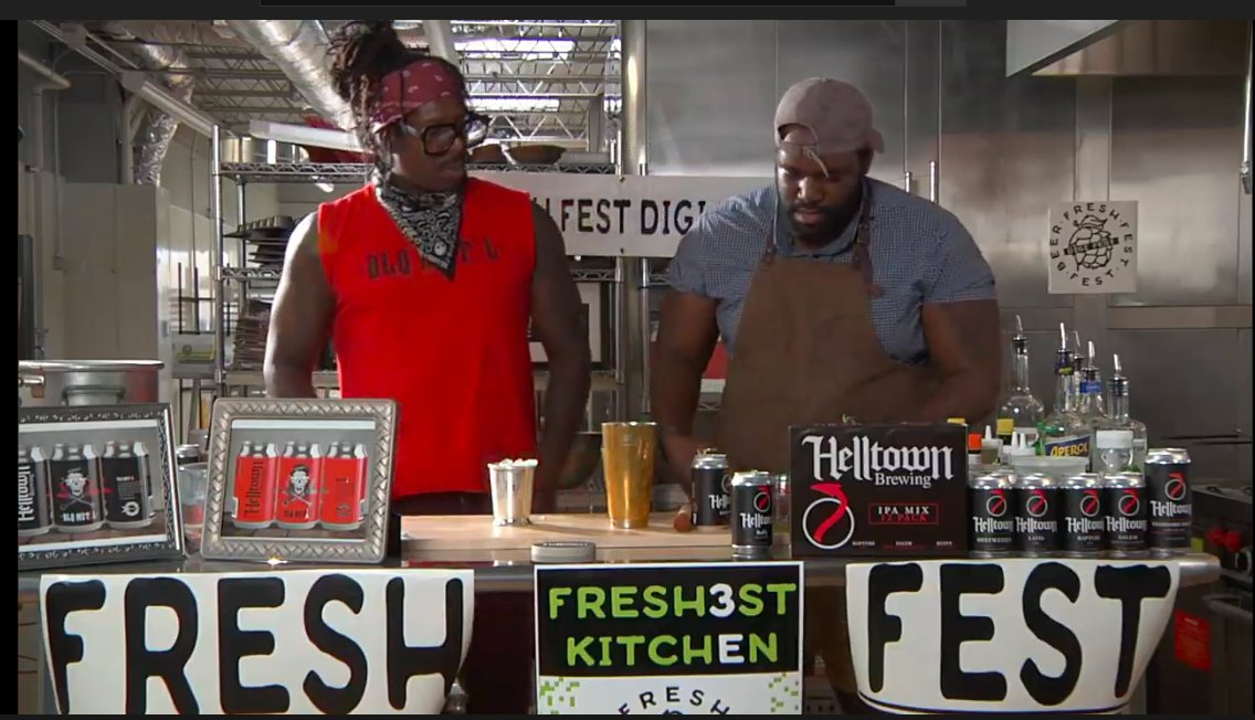 HelltownBrewing's tweet photo. Live NOW! Tune into @FreshFestDigi with Schmidty, Byron, and Cecil for a special unveiling of a collaboration with #HelltownBrewing and @bnastynash and much more https://t.co/pB1tQYRd1A