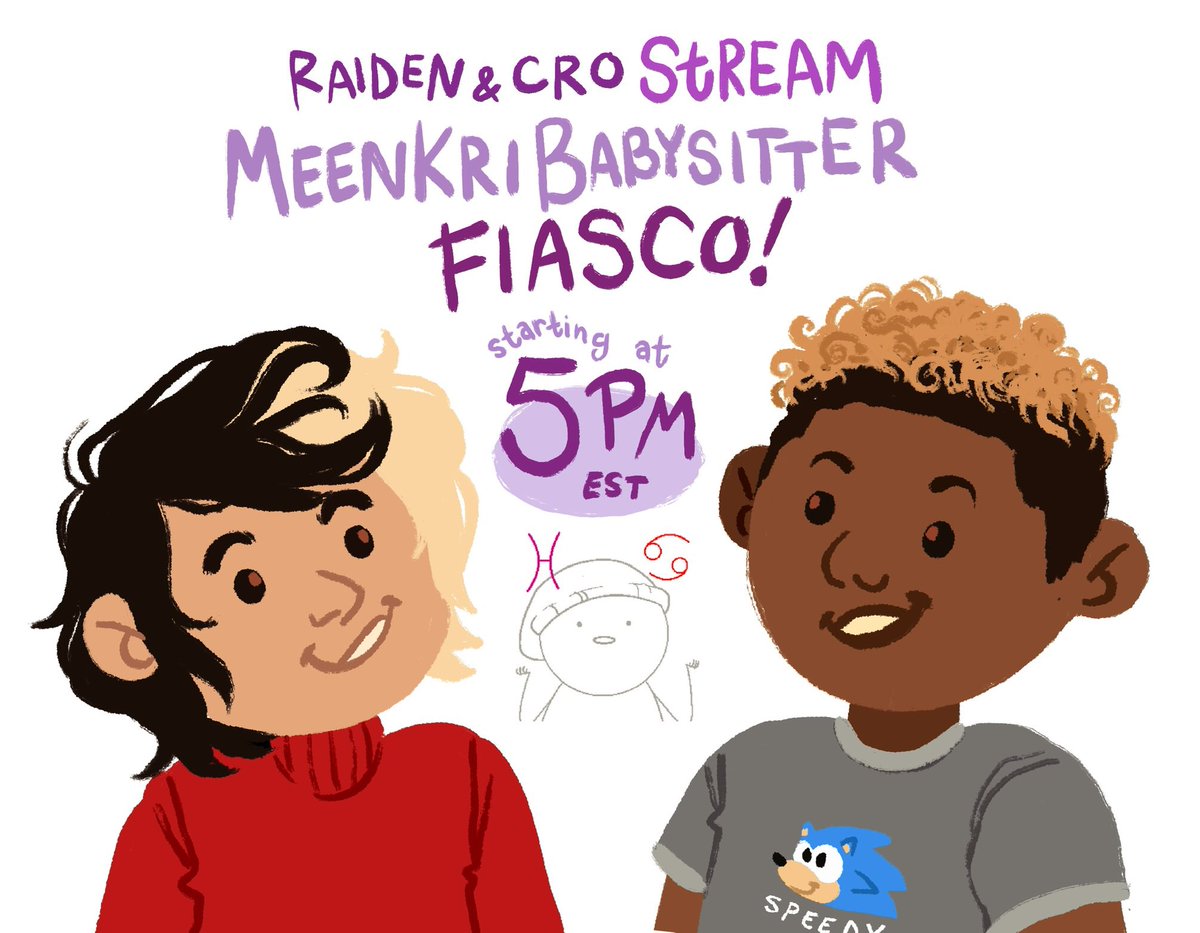 me n cro are streaming the meenkri babysitter fiasco fansim around 5 pm est today (in roughly an hour) on cro's twitch so if you wanna tune in feel free!! also here's the link to the game https://t.co/L1StDqQ07B 