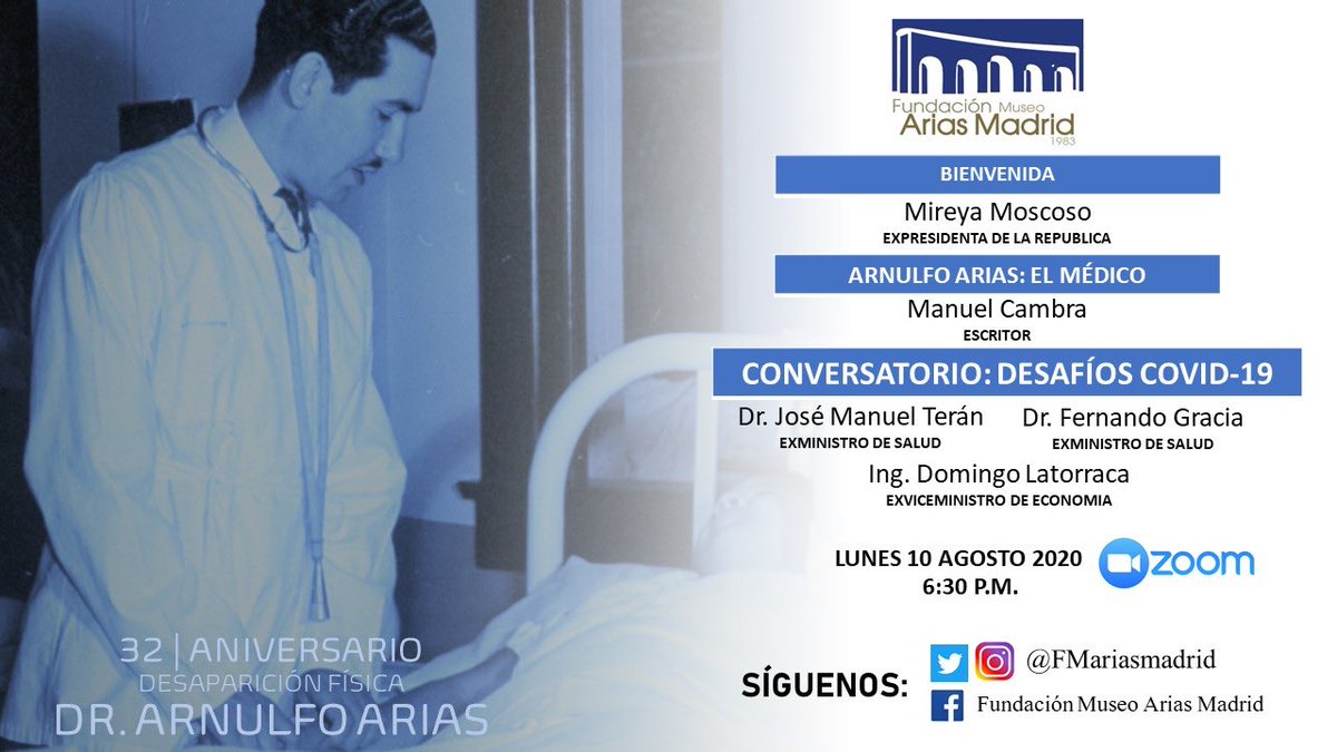 BlandonJose's tweet photo. El lunes iniciamos la Semana Panameñista, recordando la trayectoria del Dr Arnulfo Arias Madrid, quien falleció el 10 de agosto de 1988. Doctor de profesión, le rendiremos homenaje evaluando los desafíos que nos plantea el COVID al país entero. https://t.co/qAGLMHMEfQ