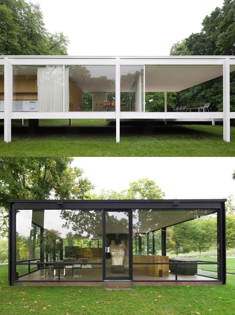 EdithFarnsworth's tweet photo. Side by Side | Farnsworth House + The Philip Johnson Glass House

September 13, 2020 – November 22, 2020

This exhibition by photographer Robin Hill explores the similarities and differences between two of America’s most iconic houses: https://t.co/AmbVc8nuzu https://t.co/zZeY16gzuR