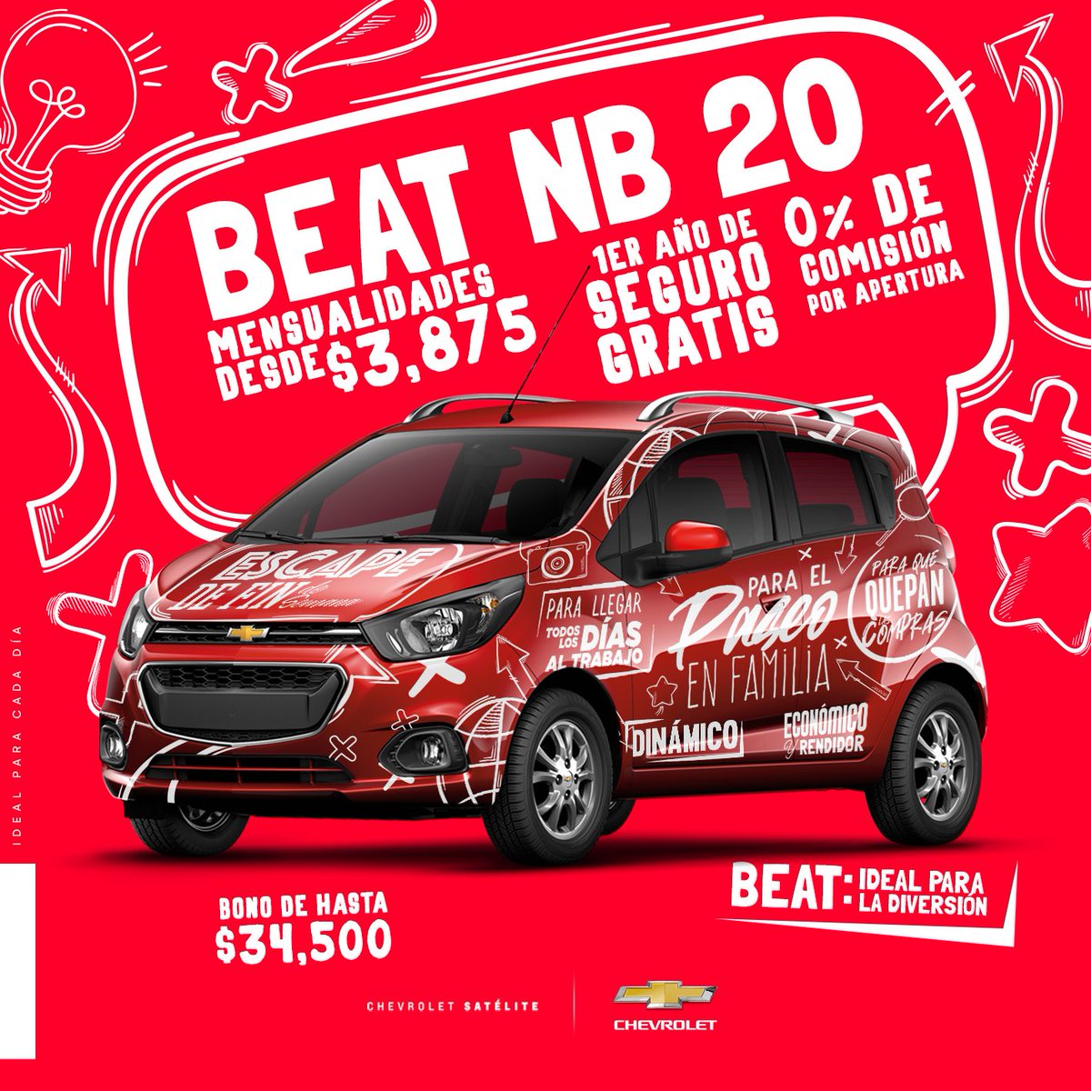 GMSatelite's tweet photo. Estrena un Beat 2020 con mensualidades desde $3,875🤩
#ChevroletSatélite 

*Aplican restricciones https://t.co/9gWl5oeJXj