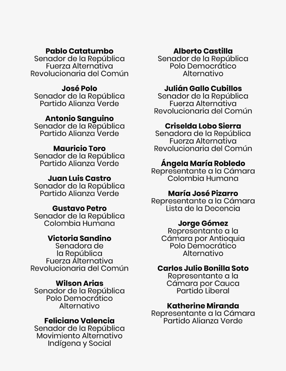 ACREESCOLOMBIA's tweet photo. En una carta que promovimos, más de cien líderes de opinión entre artistas, periodistas, congresistas, alcaldes, gobernadores, diputados, concejales y líderes gremiales y sociales de todo el país... 
Hilo👇
#DuqueMatrículaCero https://t.co/AwEdVDMF0G
