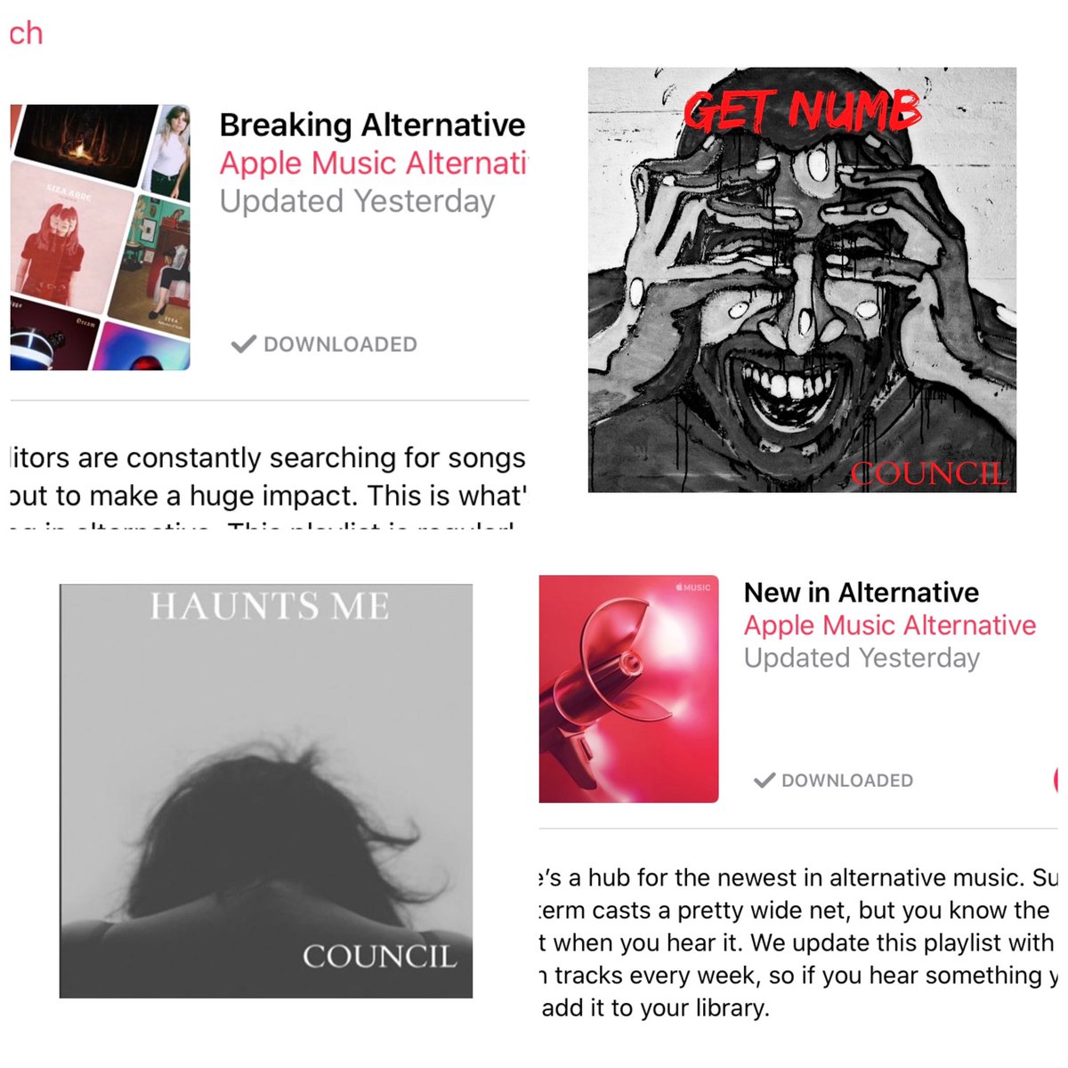 council_band's tweet photo. Thank you @SteveUknuis and @AppleMusic for the CONSTANT SUPPORT!! Check out #breakingalternative and #newinalternative playlists!! https://t.co/DdlLEcQa8J