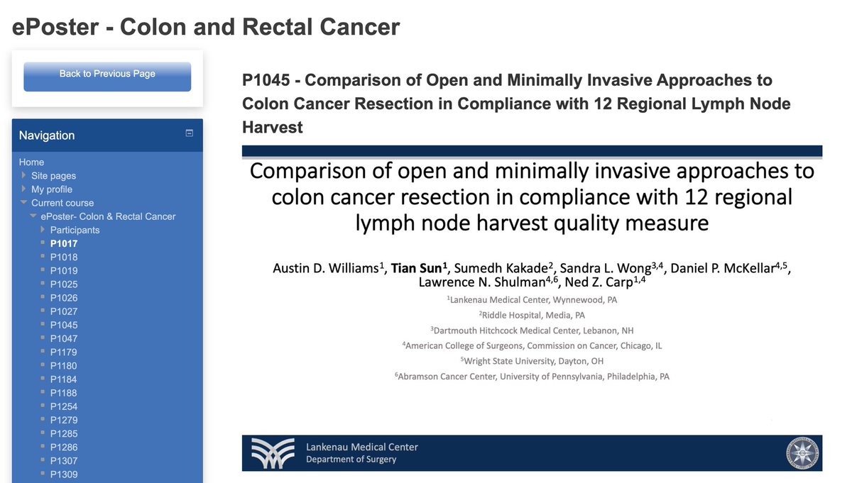 adwilliams5's tweet photo. Excited to present some of our work on minimally invasive surgery for colon cancer at the virtual #ASCRS2020 @ASCRS_1 @mainlinehealth https://t.co/MIgYGbA5eE