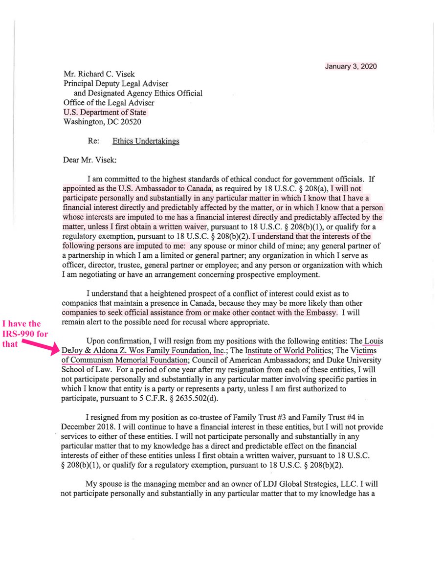 Take the public info that I’m providing and make an informed opinion Louis Deloy & Aldana Z. Wos Family Foundation, IncInstitute of World PoliticsVictims of Communism Memorial FoundationCouncil of American AmbassadorsDuke University School of Law.Appendix see next tweet