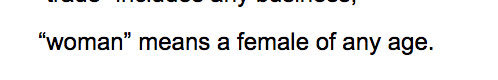 Which, um, defines a woman as...