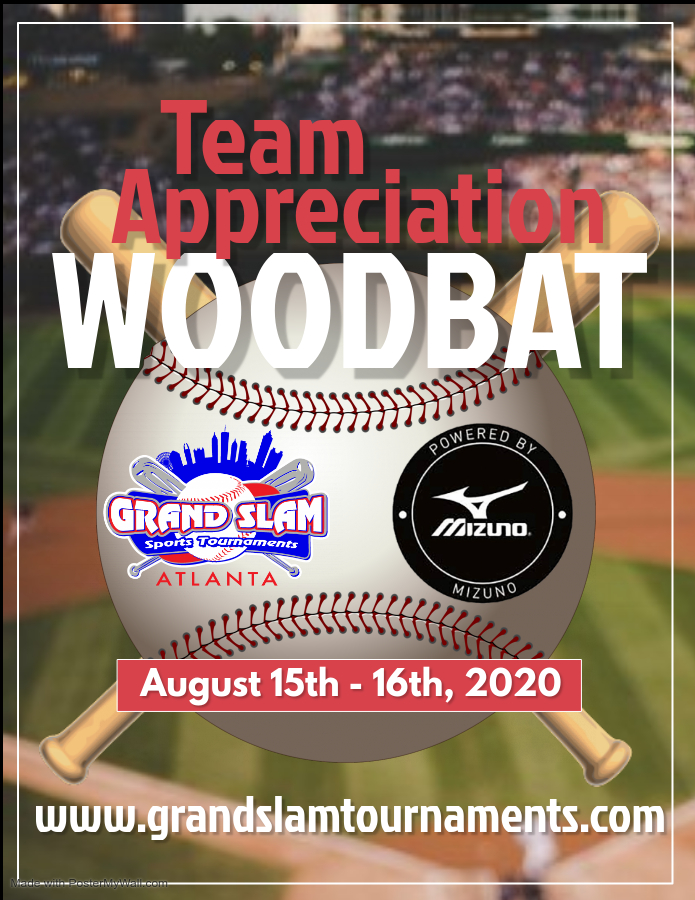 grandslamatl's tweet photo. Make sure to sign up for our final spring/summer tournament of the season!! We're going out with a bang as it's a WOODBAT tournament! This is an exciting annual event and a crowd favorite from the players. After all, who doesn't like feeling like a big leaguer for a weekend?! https://t.co/RYUNZwRTwH
