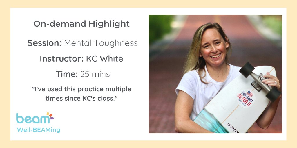 Beam_CF's tweet photo. Take some time out this weekend for some learning! If you would like to see KC White in action before her well-being workshops this month, check out her on-demand class on Mental Toughness from May in our on-demand library.  https://t.co/sAjq146WCy
#WellBeaming #CysticFibrosis https://t.co/VbwAZ2whyY