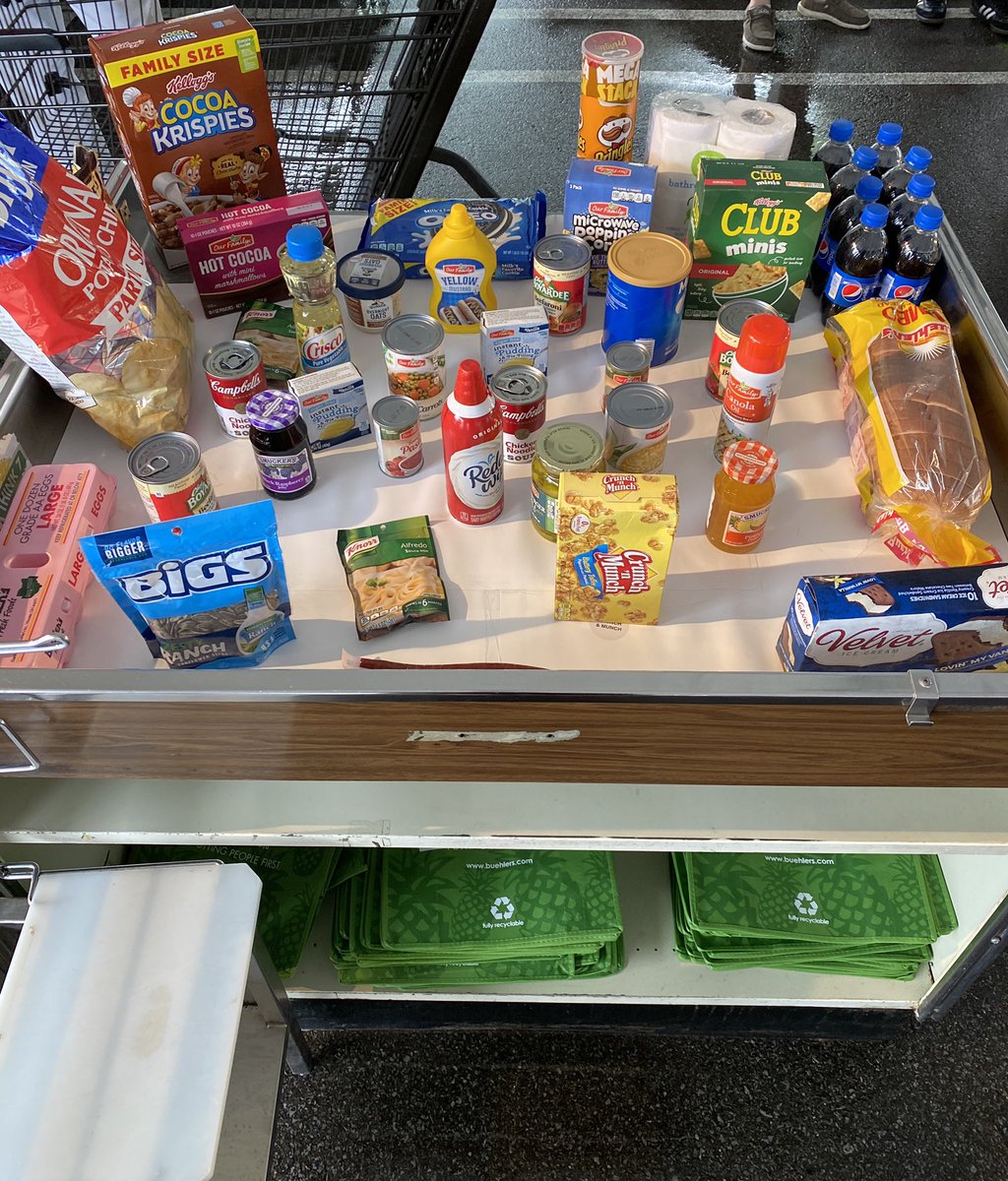 DocZamboni's tweet photo. This is how the groceries are set up in today’s Ohio Bagger Bowl competition it’s Judged on time &amp; Weight per bag. 5 pm eastern time on The Ocho ESPN2 Enjoy it!! @GoLiveSportCast @BuehlersGrocery @OhioGrocers @espn #baggerbowl #TheOcho #espn #ESPN2 #ohio #wooster https://t.co/tAcTD4dJ90
