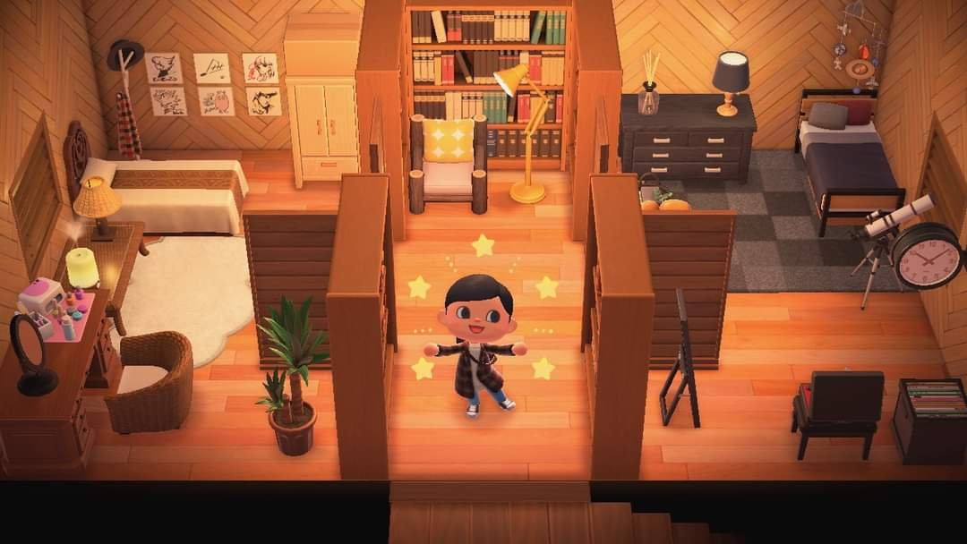 236. Deux chambres en une ! (Source :  https://www.reddit.com/r/AnimalCrossing/comments/i5y5sq/managed_to_cramp_two_bedrooms_and_a_hallway/)