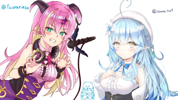 お友達と一緒にお絵描きした!
#まのあろ絵 #雪花ラミィ 