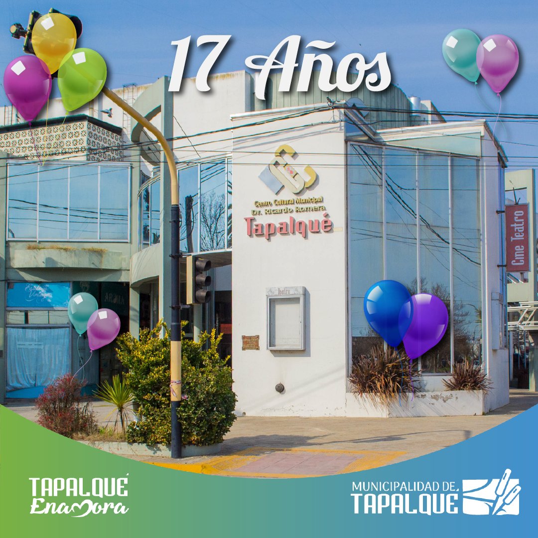 Muni_Tapalque's tweet photo. 🍿💞 ¡Hoy festejamos los primeros 17 años de nuestro Centro Cultural Municipal Dr. Ricardo Romera!

¿Ya viste todas las actividades virtuales que tenemos en la celebración? 👉🏼 https://t.co/shqkJU0Axy

#17AñosCCRR

@gcocconi https://t.co/bIxArK7BdR