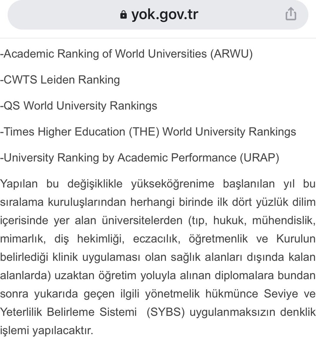 #DenklikSorunu da adım adım çözüme kavuşacaktır. Taraf olduğumuz #LizbonSözleşmesi ve #Bologna uyarınca adımlar atılmaya devam edecektir. 
Devlete güven esas. Elbette şahıslar hata yapabilir,yanlış işlere imza atabilir. Ancak Devletimi o yanlışları mutlaka düzeltir...