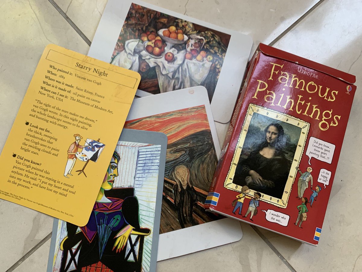 COgden11's tweet photo. Love these famous paintings cards from Usbourne. Super resource for learning about art offering plenty of inspiration for trying out new painting techniques. Pick your favourite and go for it! #artclass #painting #famouspaintings #usbourne https://t.co/edqZSDQLDb