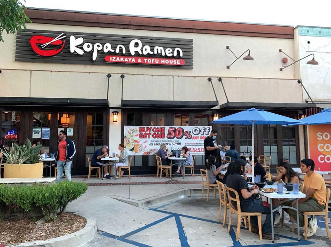 VisitBurbankUSA's tweet photo. @thekopanramen in #DowntownBurbank is setup with all the socially distanced, outdoor seating you could ask for! 🍜🍲 (📷: @bryanexhausteats) #bsupportive https://t.co/URvqbHxuuk