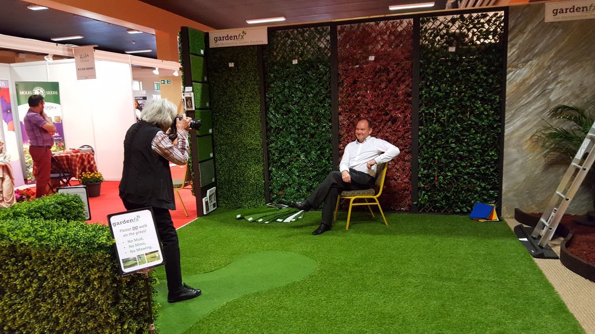 Gardenfx1's tweet photo. Flashback to 2017 as we win best stand at the RDS Hospitality expo and Derek loves to pose for the camera 😁 #interiordesign #gardendesign #hospitalityindustry #design #Ireland https://t.co/wbP7V4aAIt