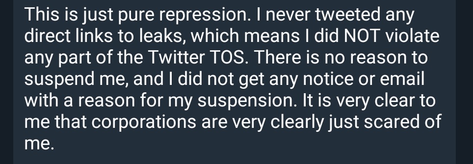 Q3w3e3's tweet photo. tfw @deletescape gets suspended for... being spooky? https://t.co/TCU08PvGK8