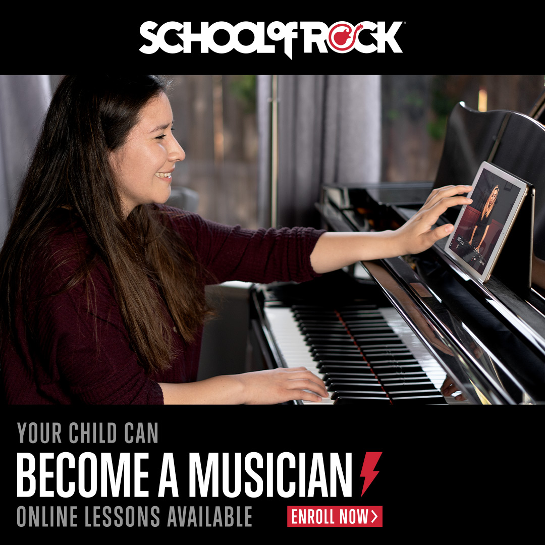 Online lessons are available now for Guitar, Bass, Drums, Vocals, and Keys! Visit SchoolofRock.com for more info!