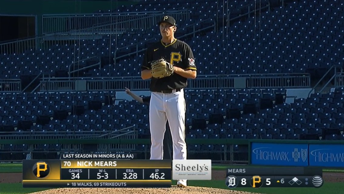 19,767th player in MLB history: Nick Mears- pitched thru torn UCL senior year of HS, then got TJ- one season at Sacramento City JuCo, undrafted in '17 & '18- strong Northwoods League in '18 got him pro offers- signed w/ PIT in Aug. '18- 93-95 when he signed, now up to 101!