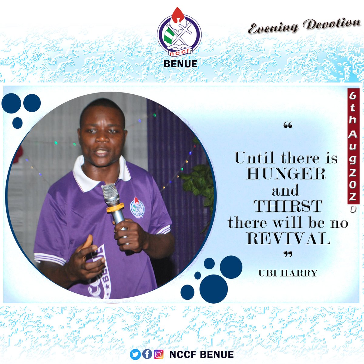 NccfBenue's tweet photo. Monthly Theme: The Price of Revival 
Acts 2:41-47
 There can be no revival without hunger and thirst, one that seeks to make Jesus seen not ourselves and since Jesus prayed so much to fulfill destiny, we should do no less
Gen 22,Matt 5:6, Mark 1:35, Luk 3:21, Heb 5:7 https://t.co/m0912T4gvy