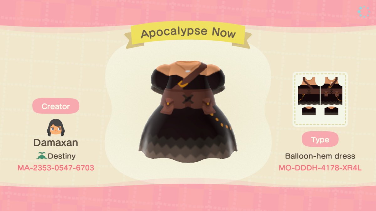 DamaxanACNH's tweet photo. ALL SKINTONES AVAIL! Post apocalyptic chic #AnimalCrossing #ACNH #acnhdesigns #acnhdesign https://t.co/j2wHDtOcFx
