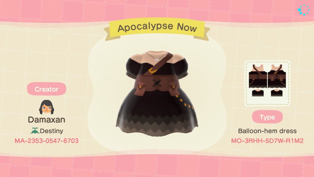 DamaxanACNH's tweet photo. ALL SKINTONES AVAIL! Post apocalyptic chic #AnimalCrossing #ACNH #acnhdesigns #acnhdesign https://t.co/j2wHDtOcFx