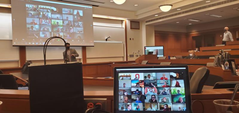 Professor_AC's tweet photo. Four days of hybrid learning @FisherOSU @FisherCOE #EMBA and #MBOE programs. It was good to be back teaching in person. Appreciate all the students following protocols of social distancing during class. #Masks indeed help and pose no issues even for 4+ hours of teaching #GoBucks https://t.co/8sgXvIqOlQ