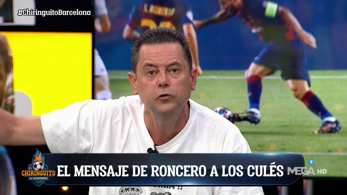 elchiringuitotv's tweet photo. 💣🗣️"Culés, SUFRO por vosotros. El BAYERN os va a COMER".
El MENSAJE de #TomásRONCERO en #ChiringuitoBarcelona. https://t.co/0yqZNOqgGD