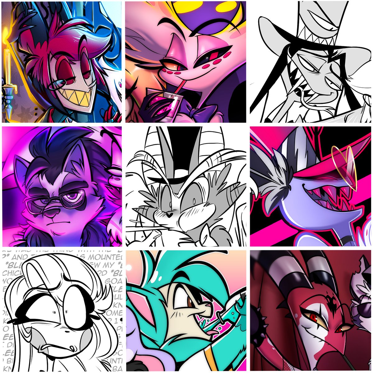 #faceyourart meme time :U Its mostly just #hazbinhotel and ppl involved in hazbin bc i am traaash 💕