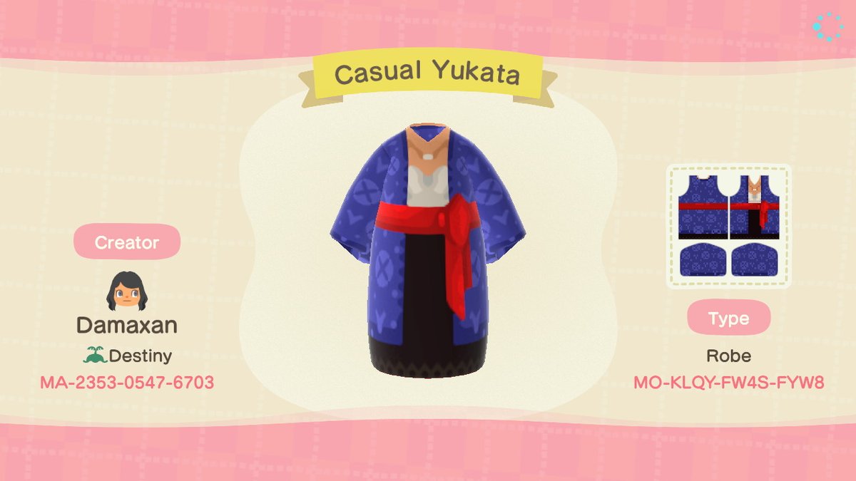 DamaxanACNH's tweet photo. casual red + white yukata#AnimalCrossing #ACNH #acnhdesigns #acnhdesign https://t.co/g59g5NPyxw