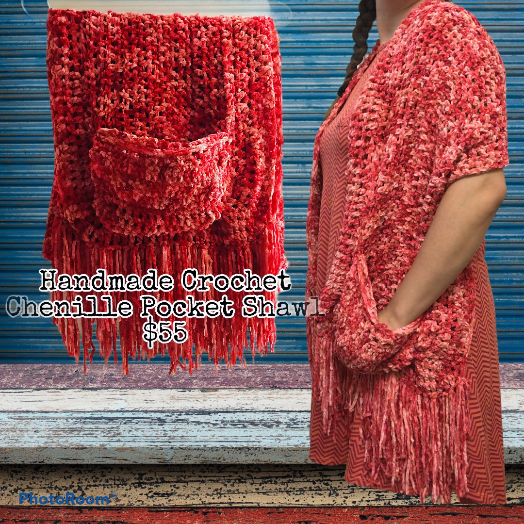 AlCandles's tweet photo. Support the closet!! This one of a kind handmade crochet chenille pocket shawl is to die for!! #handmade #chenille #crochet #pocketshawl #fashionwrap #festivalfashion #SupportSmallBusiness #handmadeknitwear #poshmark 

https://t.co/67SliaVryB https://t.co/AX9AW3WoOL