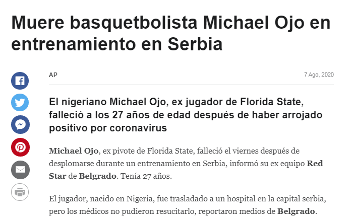 icorvilud's tweet photo. While some argue #MichaelOjo might have underlying #heartdisease, it's known  that he had suffered from #COVID19
Cardiovascular #screening is needed even when #test turns negative to prevent sequelae (even #SuddenCardiacDeath)
https://t.co/rZejgOnTHA
#cardiologiadeportiva https://t.co/5mXLWYuQCN