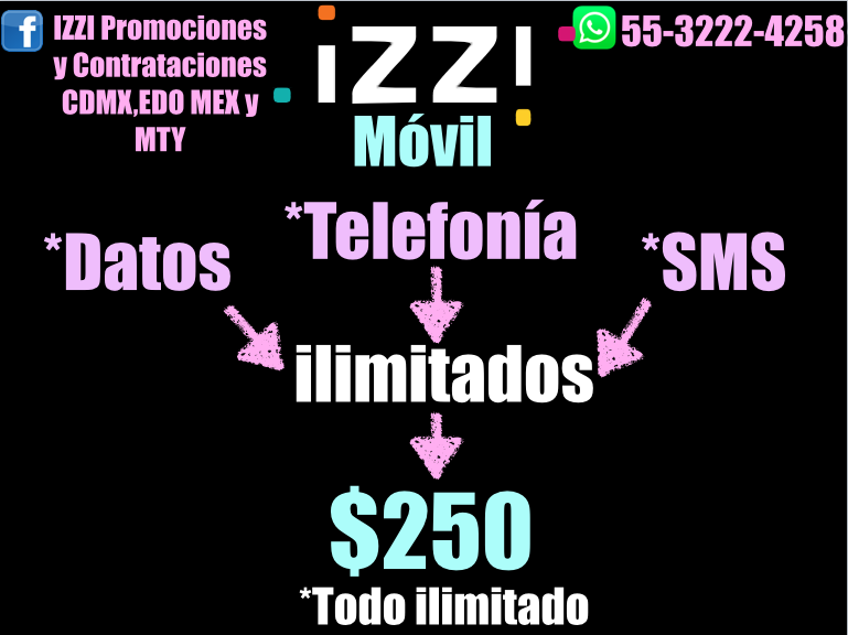mx_izzi's tweet photo. IZZI MÓVIL 
*Contrataciones: 55-3222-4258 https://t.co/S0TZRh2z21