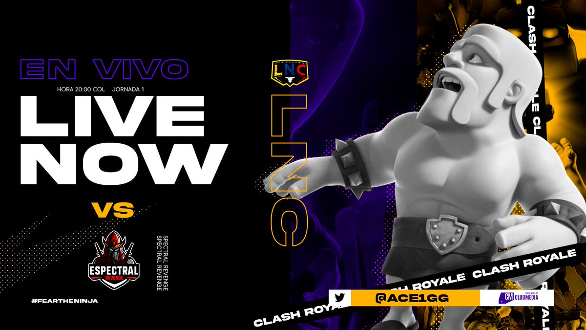 Arrancamos nuestro camino en la:
🏆 <a href="/OficialLNC/">Liga Nacional Colombiana 🇨🇴</a>

Nos enfrentamos hoy en nuestra primera jornada a:
🆚️ <a href="/EspectralRev_GG/">Espectral Revenge</a>

¿A qué hora?: ↘️

⏰ 20hs 🇨🇴🇲🇽
⏰ 21hs 🇨🇱🇺🇸
⏰ 22hs 🇦🇷

#FearTheNinjas ⚔
