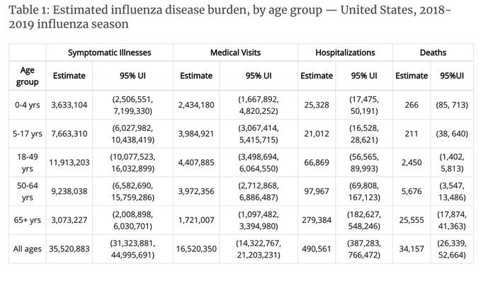 Summary of flu data from 2018-19